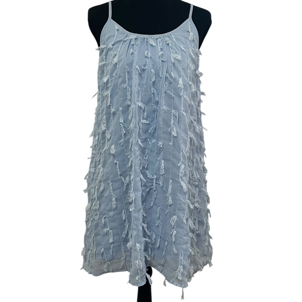 Entro. Cute & Fun Light Blue Fringe Dress. (Small) - Picture 3 of 8